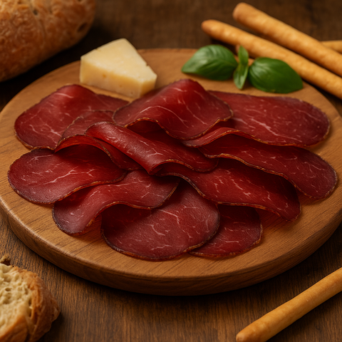 Bresaola ahumada, pack 100gr, feteada.